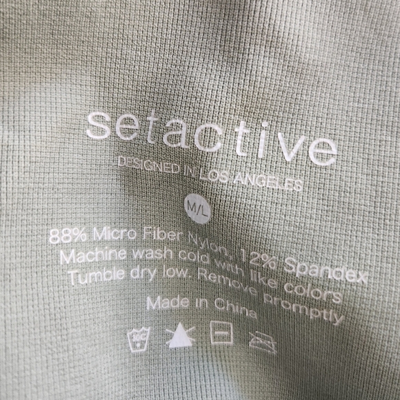 SET Active Sculptflex Seamless Ribbed Leggings Grren M/L - Picture 2 of 6